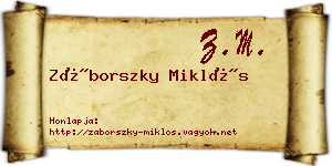 Záborszky Miklós névjegykártya