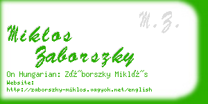 miklos zaborszky business card